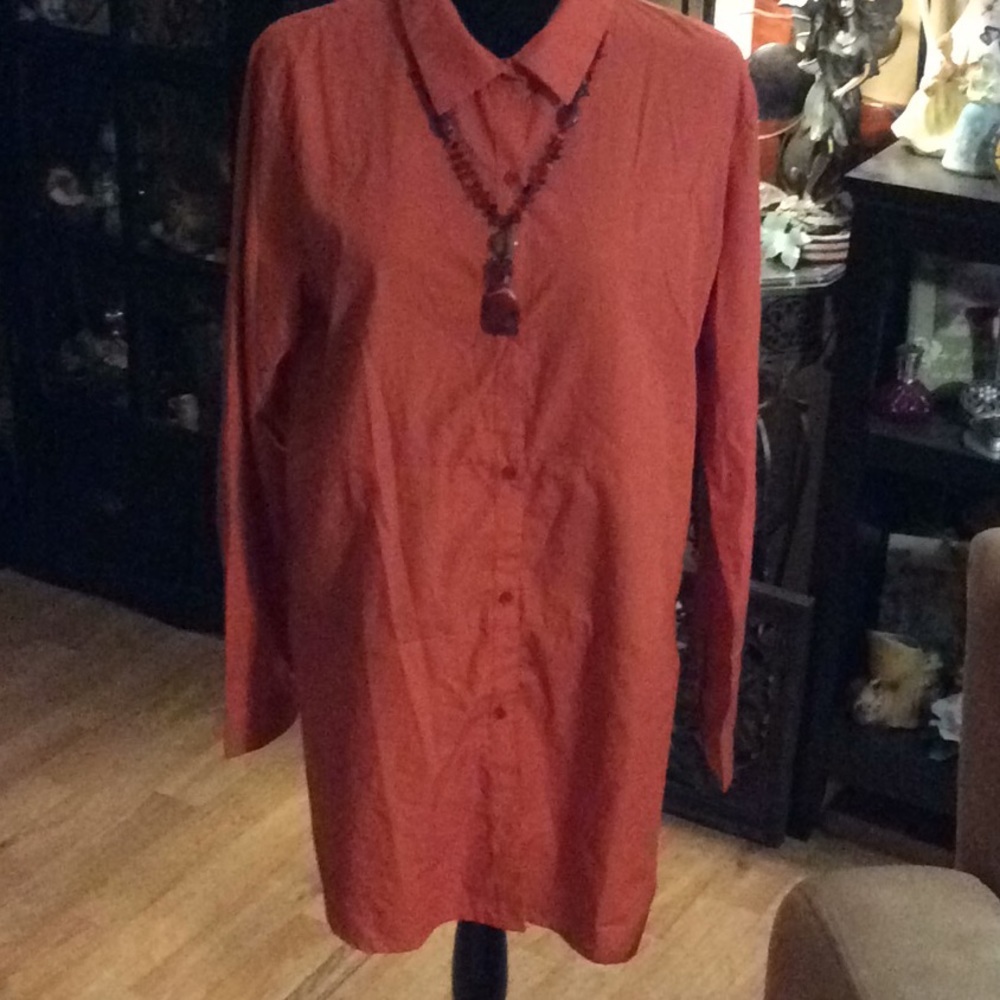 Paper tee long sleeve button up